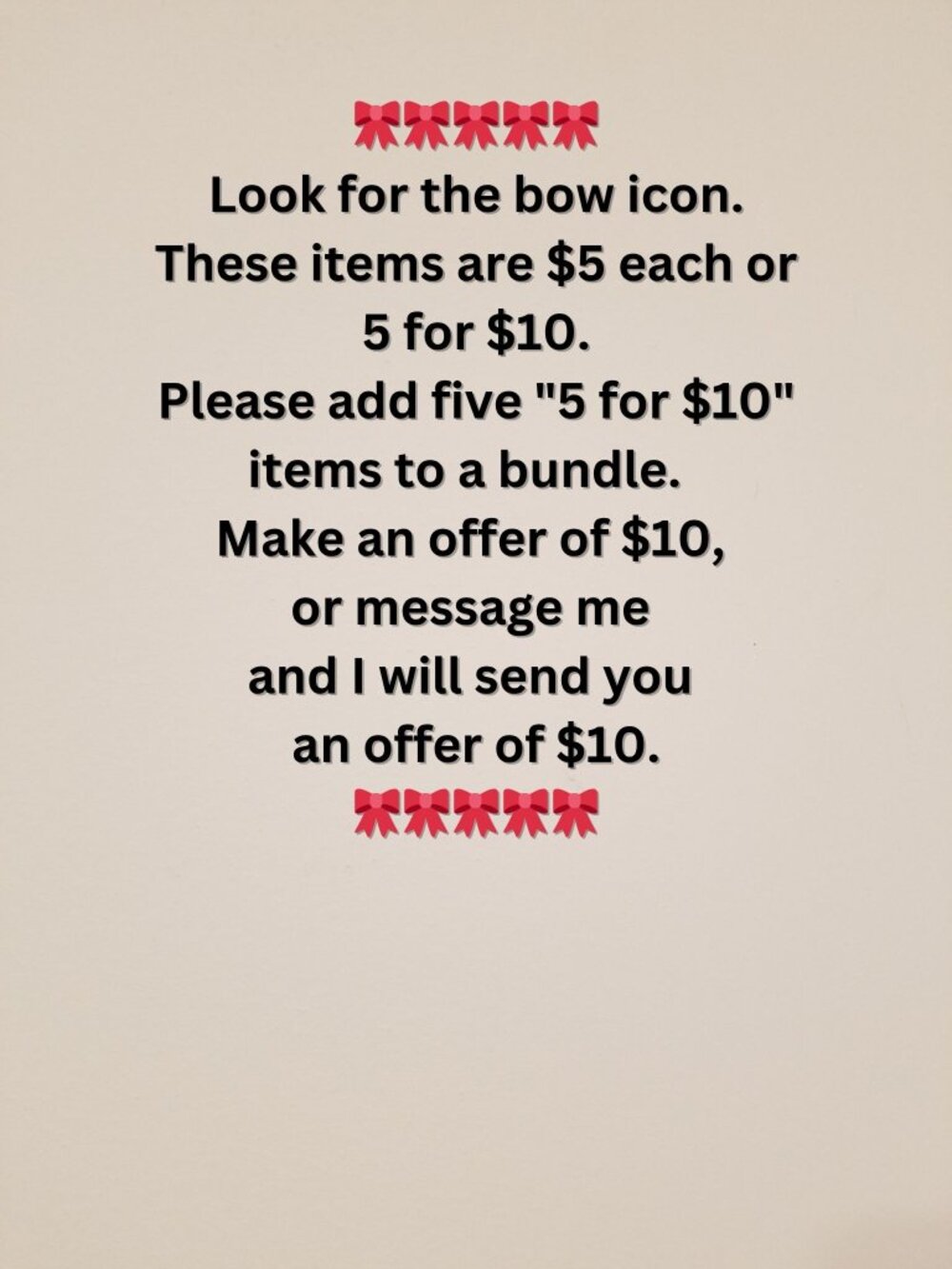 🎀$5 each or 🎀 5 items for $10 🎀 🎀